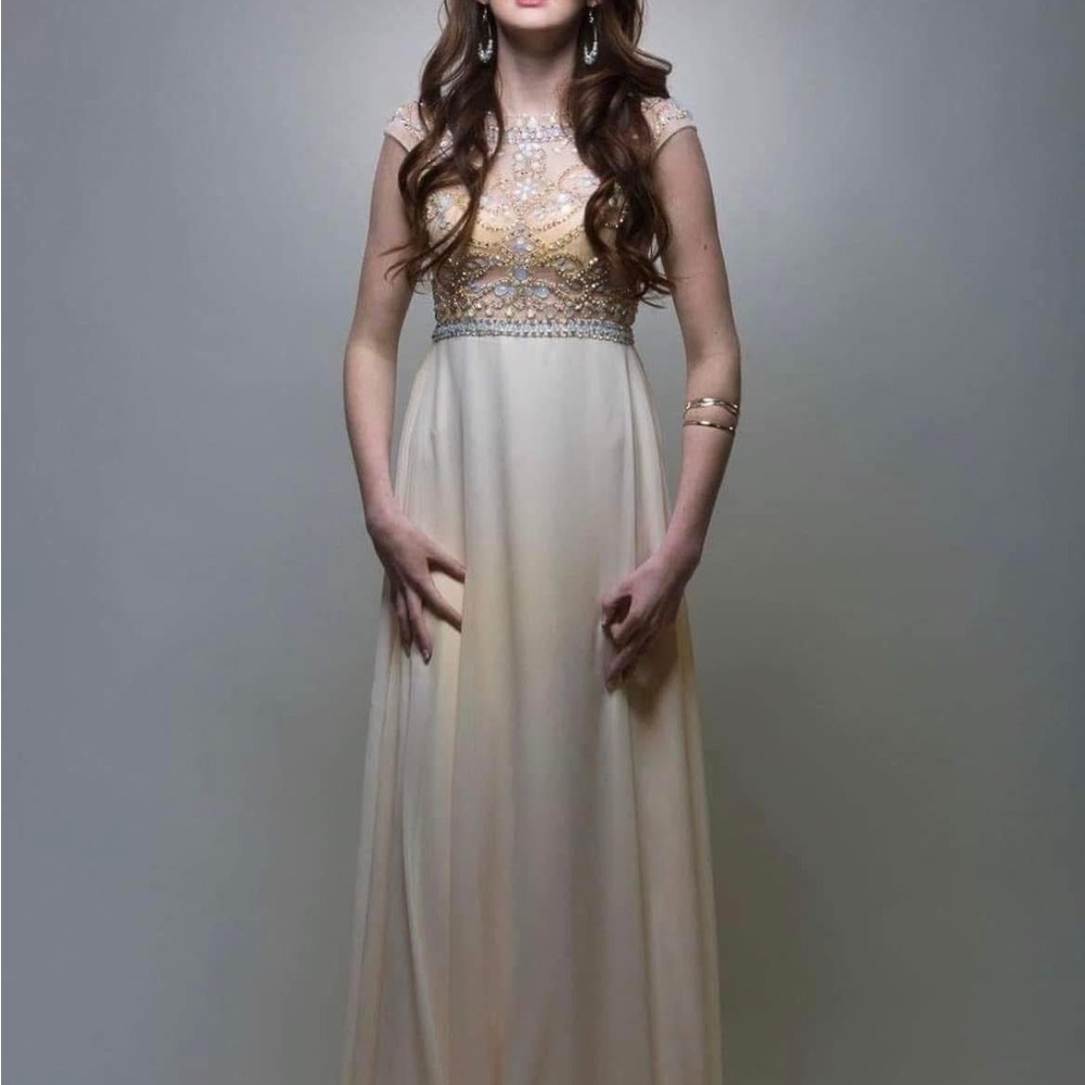 Elegant Cream Evening Gown
